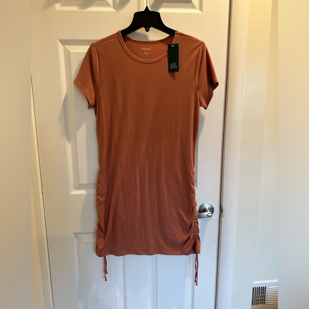 Wild Fable Terracotta Drawstring Bodycon Dress